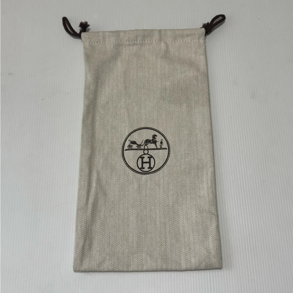 HERMES -  Cotton Drawstring Dust bag  - Cream